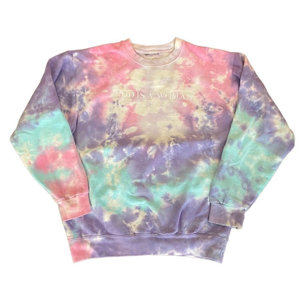 Ariana Grande God Is A WomanTour Sweetener 2018 Tie Dye Sweatshirt Small